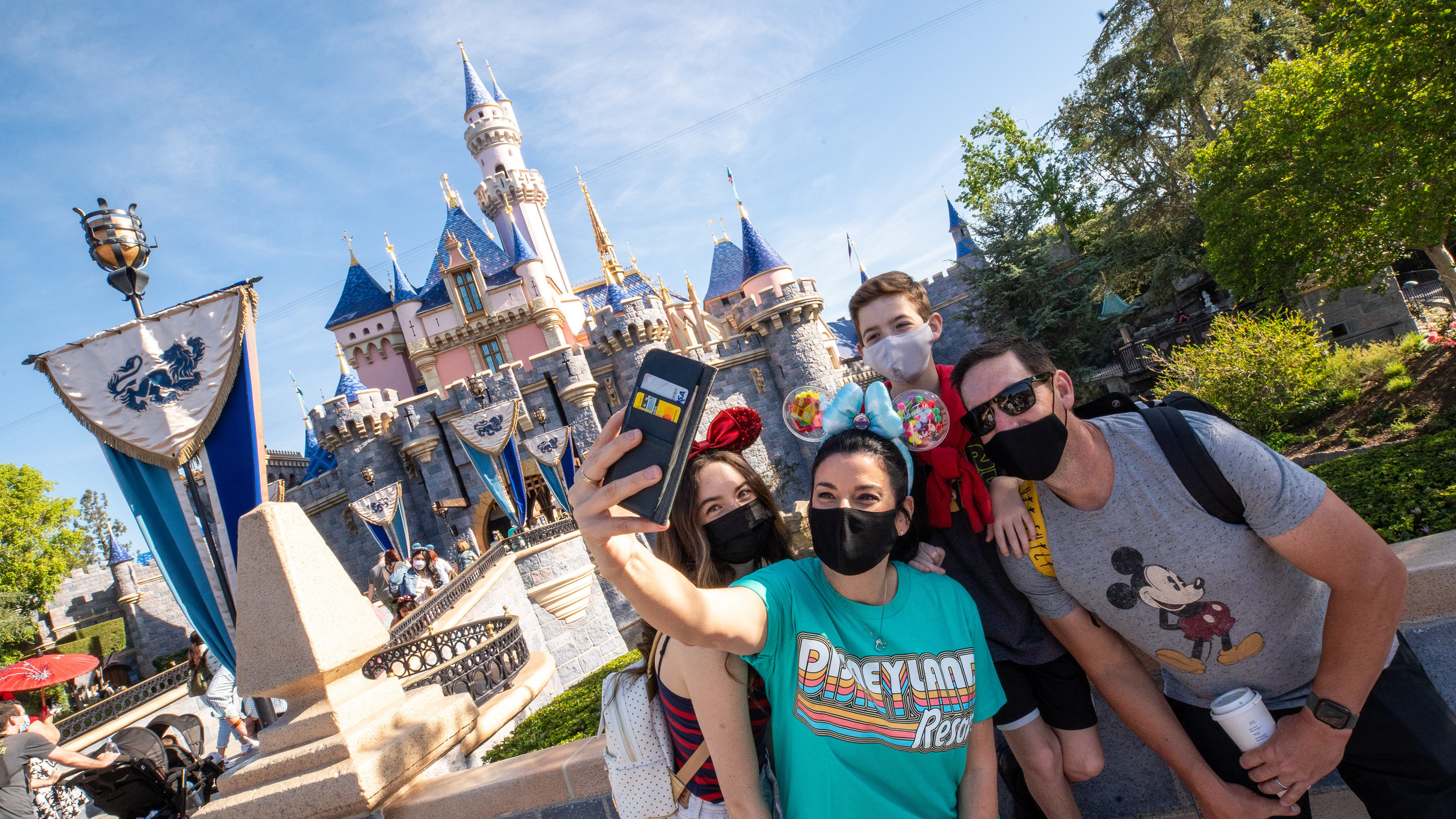 A family at Disneyland