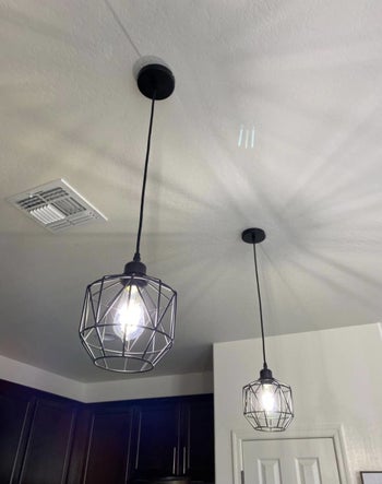 Different reviewer image of a closeup of the pendant lights