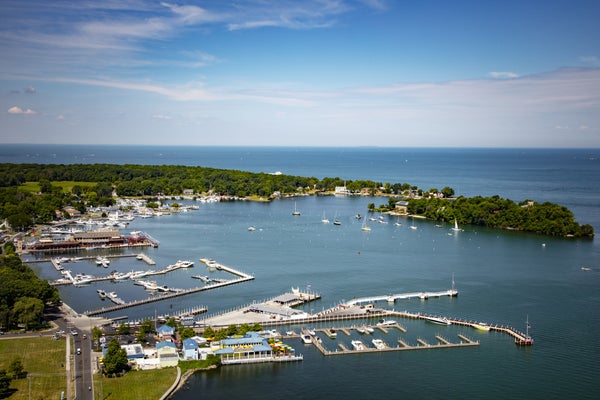 An aerial view of Put-In-Bay, Ohio.