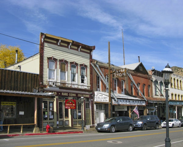 The historic downtown area in Virginia City, Nevada.