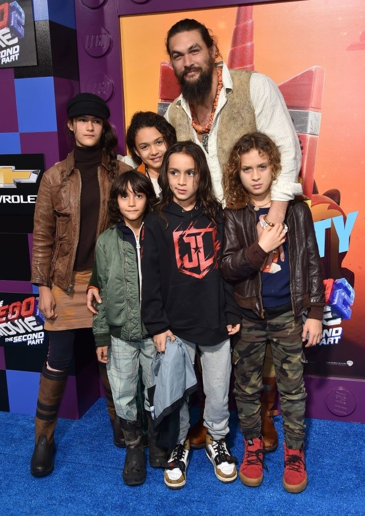 Jason Momoa, children Nakoa-Wolf and Lola, and friends arrive for the premiere of &quot;The Lego Movie 2: The Second Part&quot;