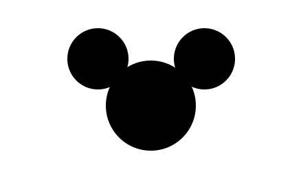 A Mickey Mouse logo consisting of three circles making up a face and two ears