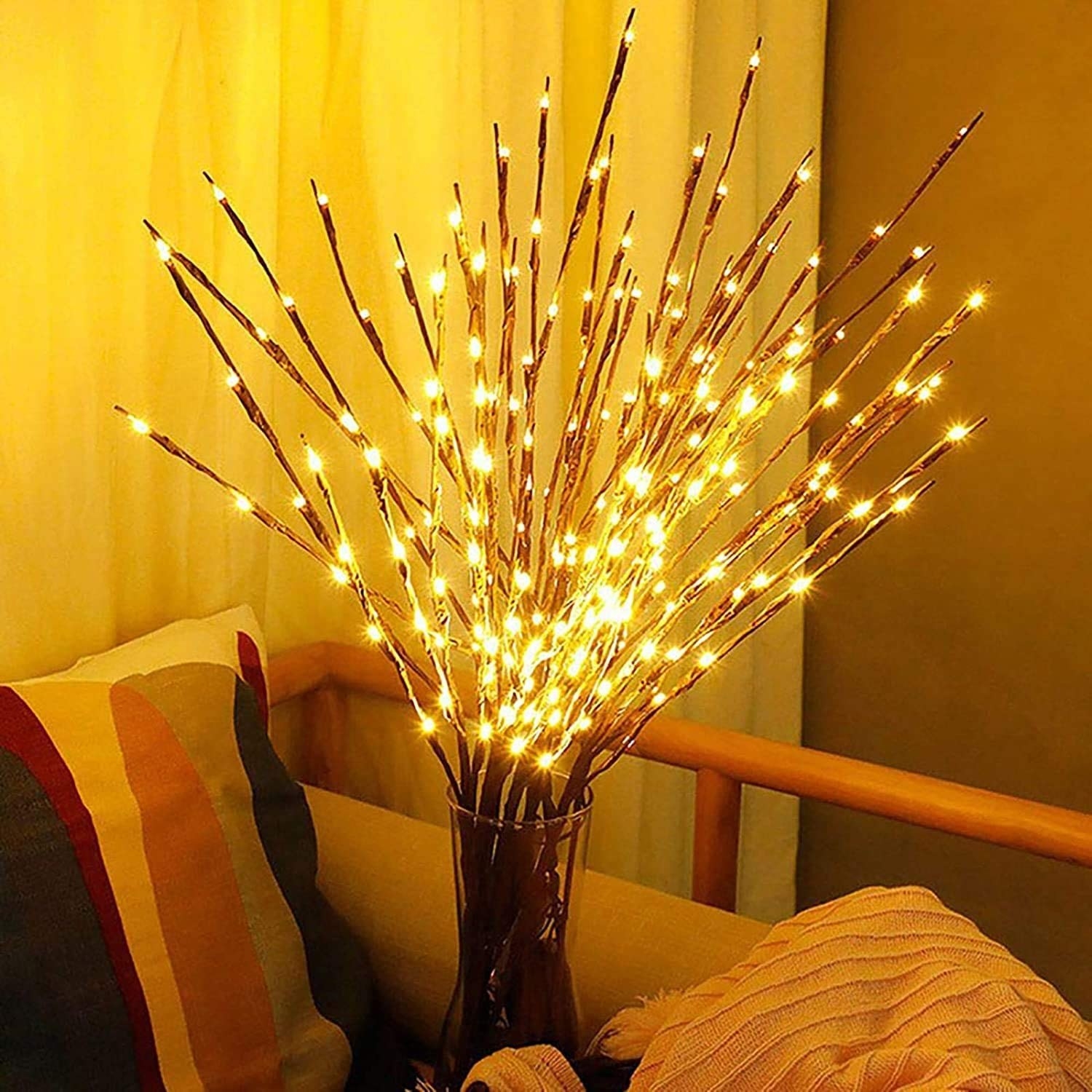 ramas decorativas con luces LED