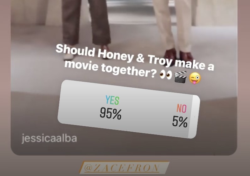 A poll on Jessica&#x27;s Instagram story asking the question