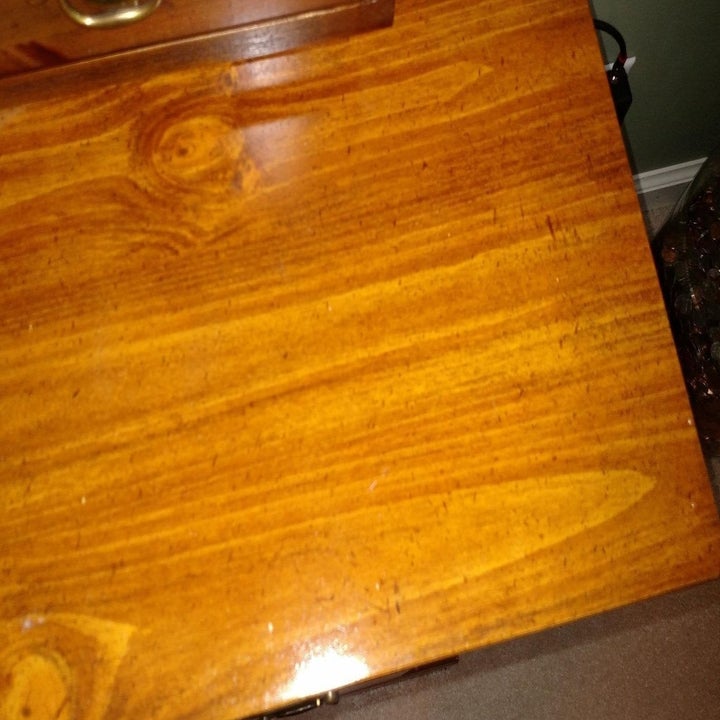 the top of the dresser sparkling clean