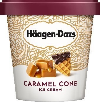 pint of caramel cone ice cream from Häagen-Dazs