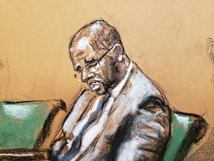 A courtroom sketch of R Kelly