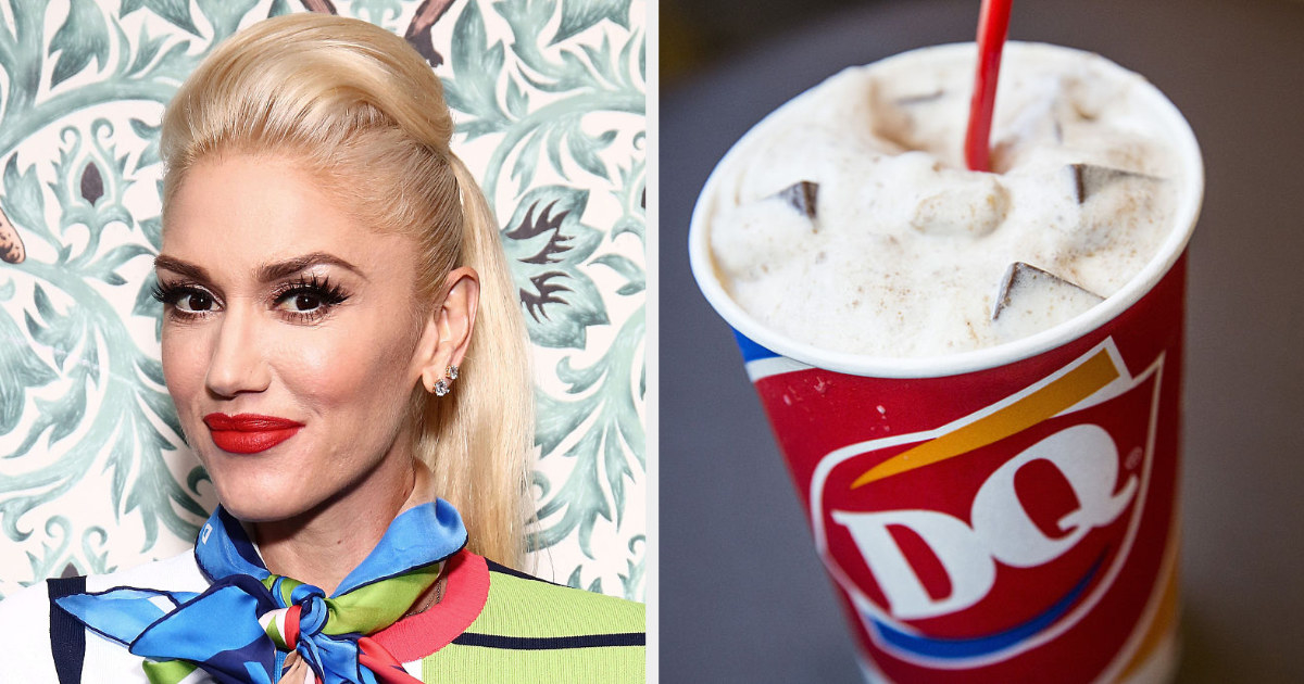 Gwen Stefani side by side with a Dairy Queen Blizzard