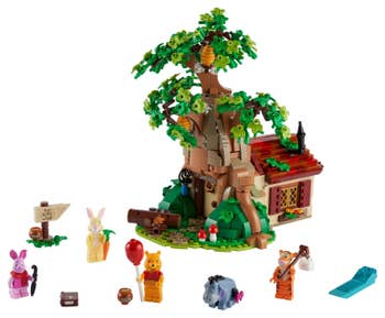 the winnie the pooh tree and characters made of legos
