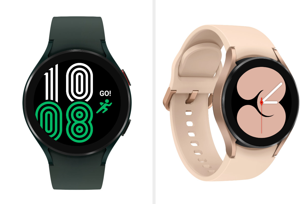 Product image of green Galaxy Watch4 and pink gold Galaxy Watch4