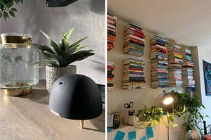 A diffuser / A set of mounted books