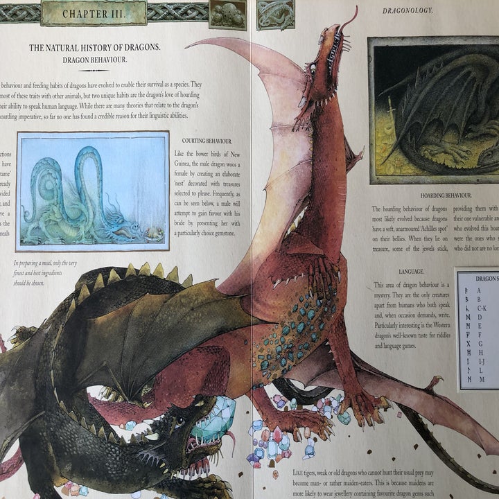 A page from Dragonology showing an entry about dragons