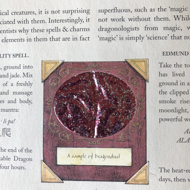 A red dragon skin specimen in Dragonology 