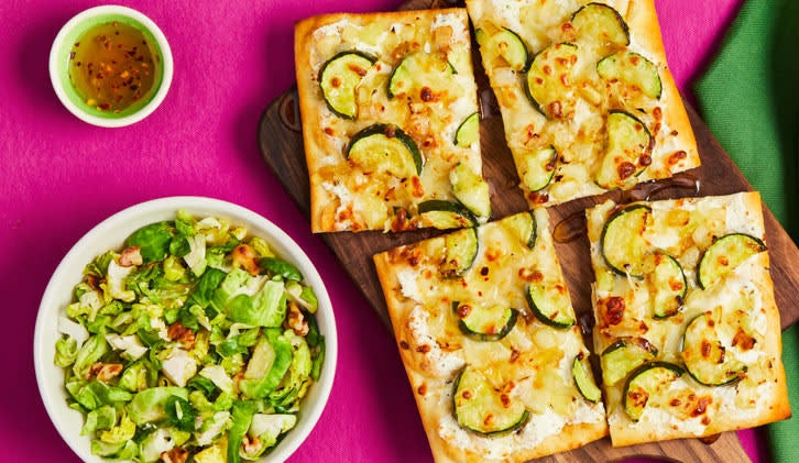 zucchini and ricotta flatbread