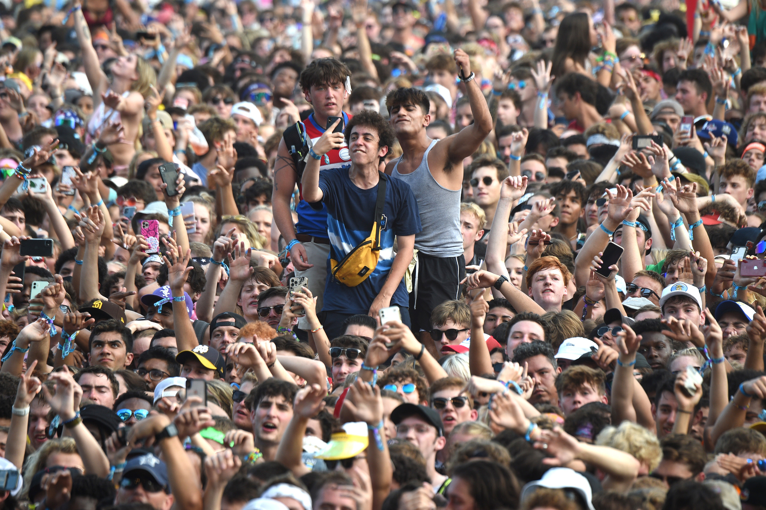 A crowded view of attendees at Lollapalooza music festival.