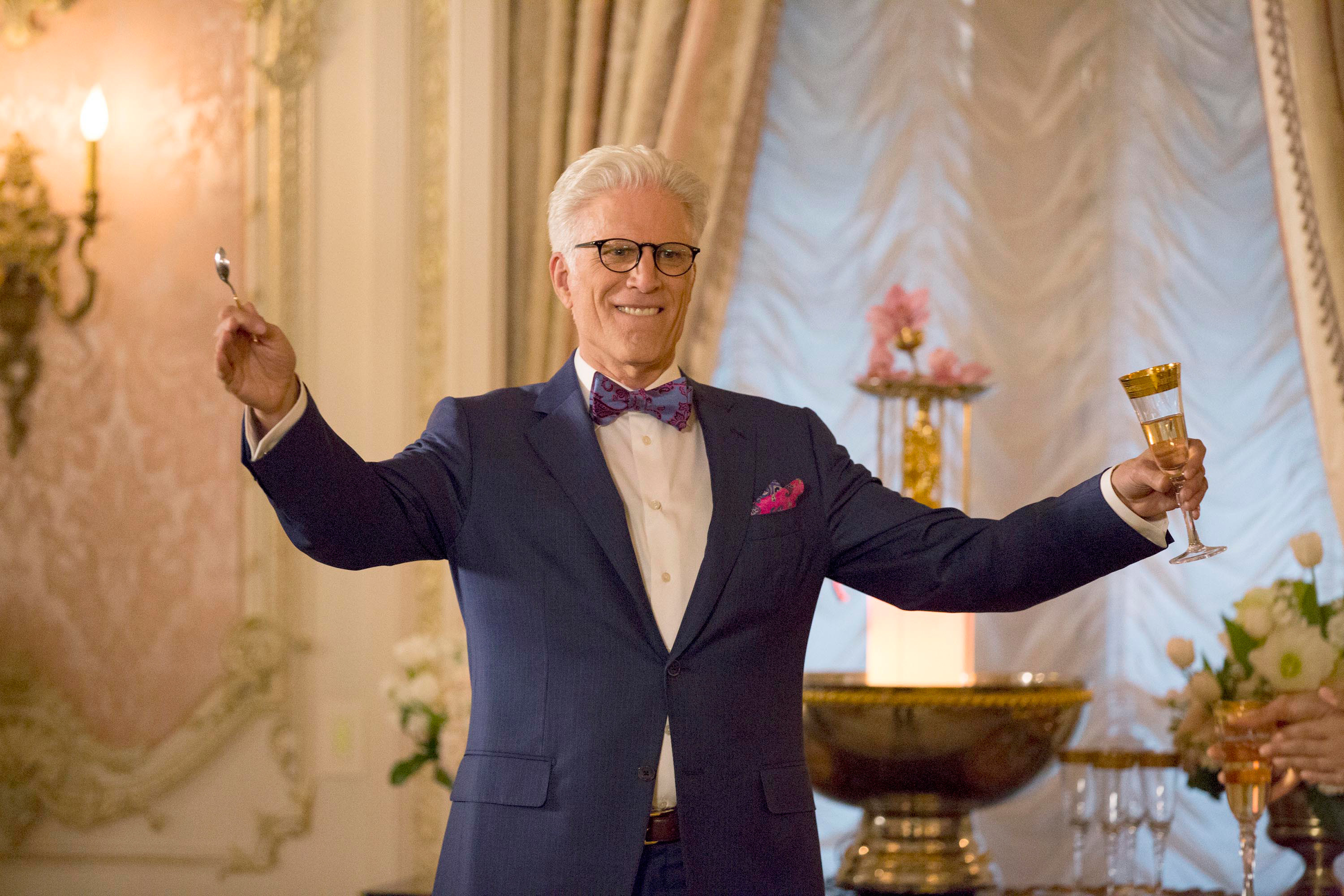 Ted Danson as Michael leading a toast