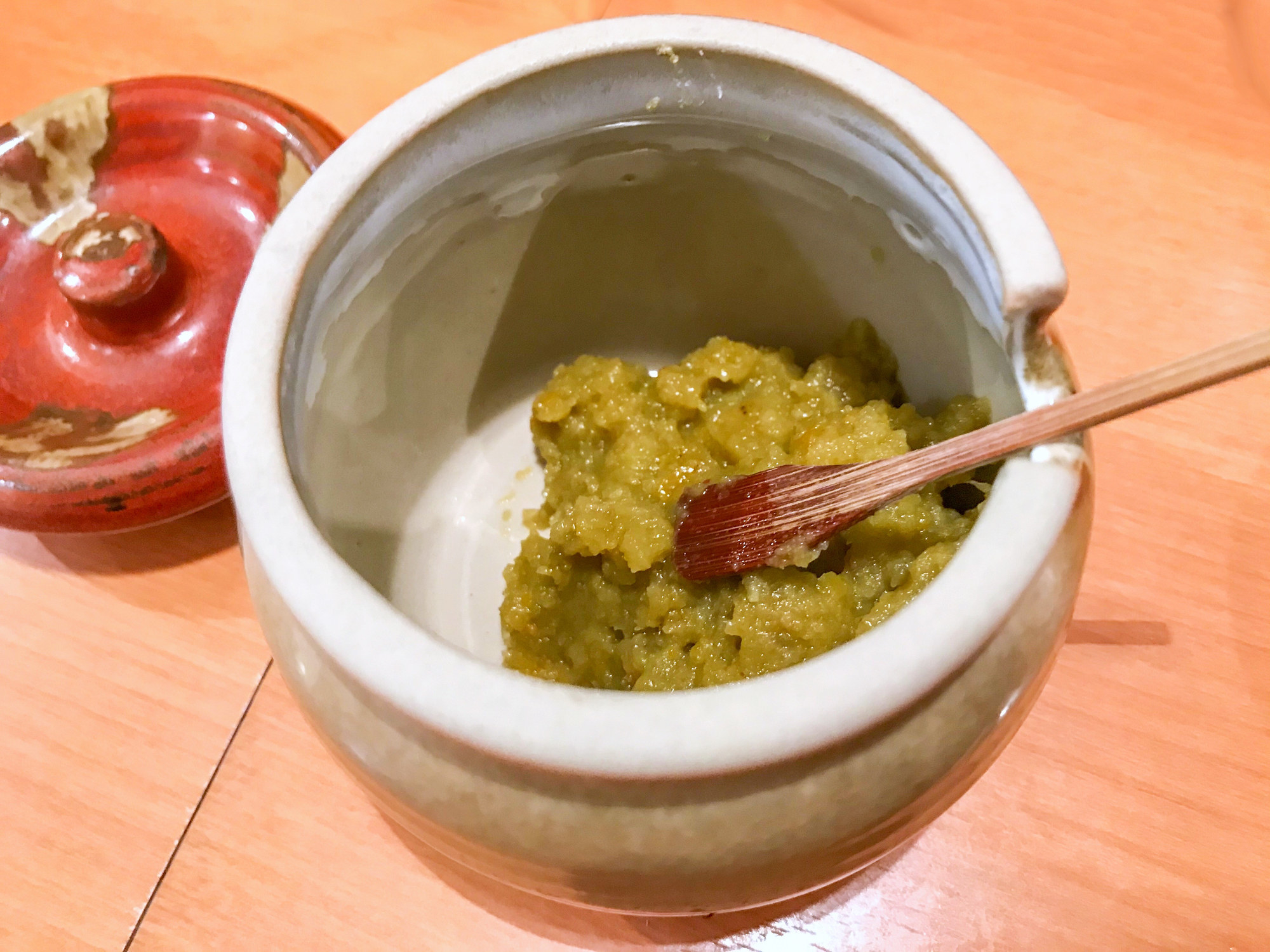 Yuzu kosho in a small bowl.