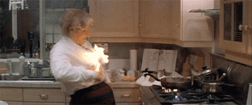 A gif of a woman on fire