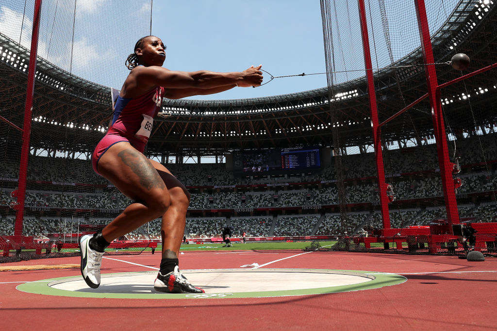 Gwen Berry competes in the Women's Hammer Throw Qualification
