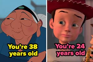 grandmother fa from mulan next to andy from toy story