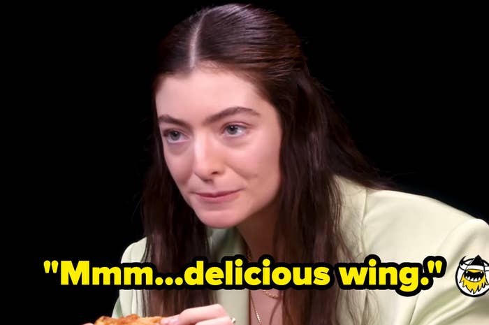 Lorde looking completely unbothered and saying, &quot;mmm...delicious wing&quot;