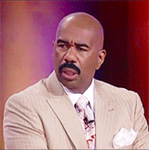 Steve Harvey looking confused and shocked on &quot;Family Feud&quot;
