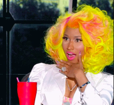 Nicki Minaj looking shocked