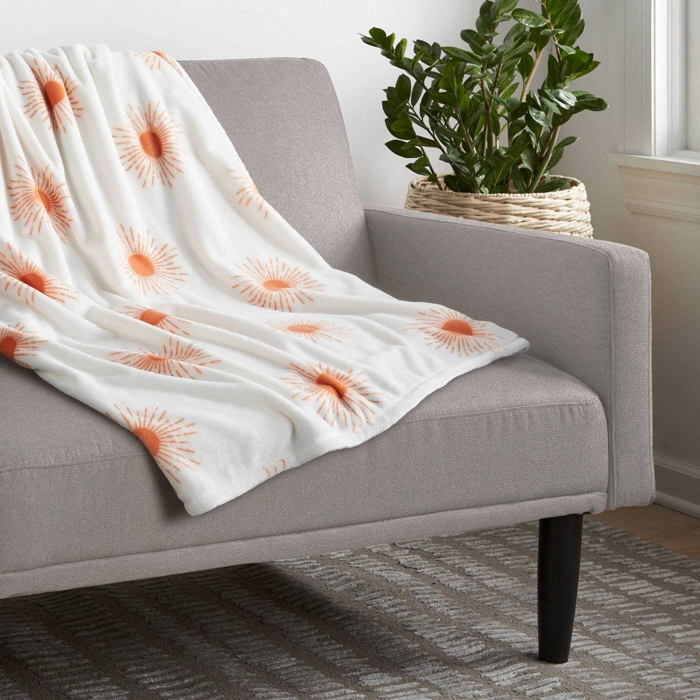White and orange blanket