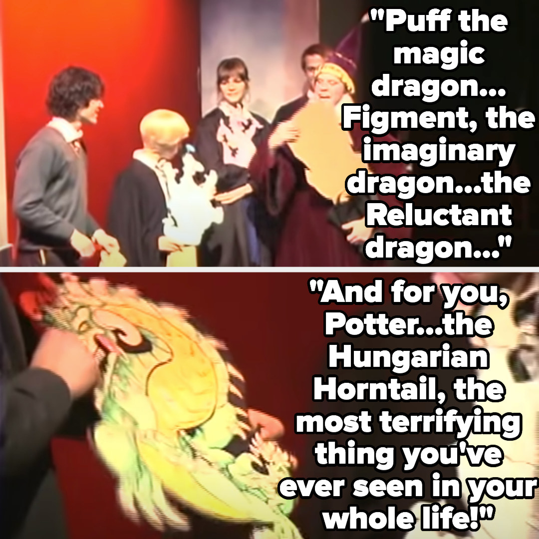 Dumbledore gives out dragons like &quot;Puff the magic dragon&quot; then gives Harry the terrifying Hungarian horntail
