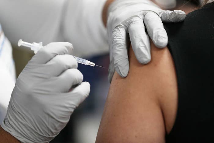 Person getting the COVID vaccine