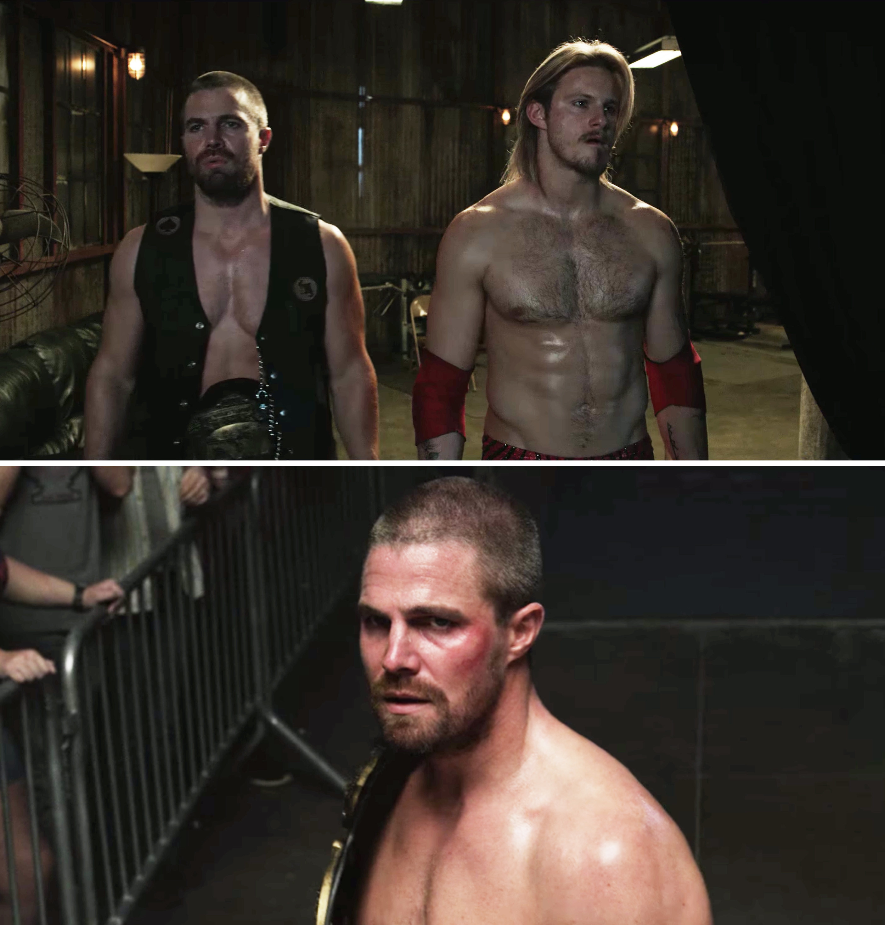 Stephen Amell and Alexander Ludwig in &quot;Heels&quot;