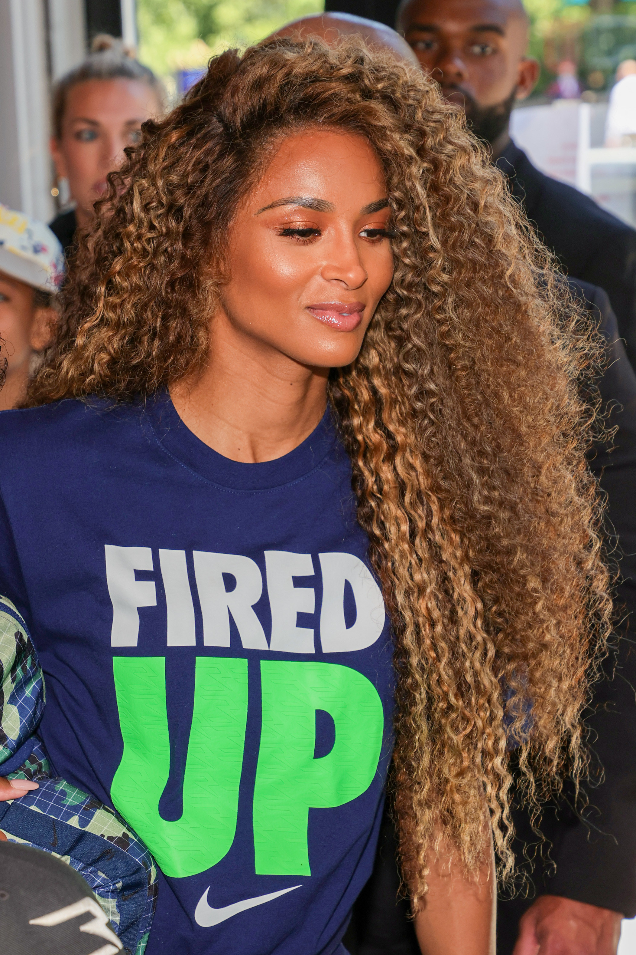 Ciara wearing a &quot;Fired Up&quot; T-shirt