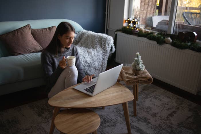 Woman working from home