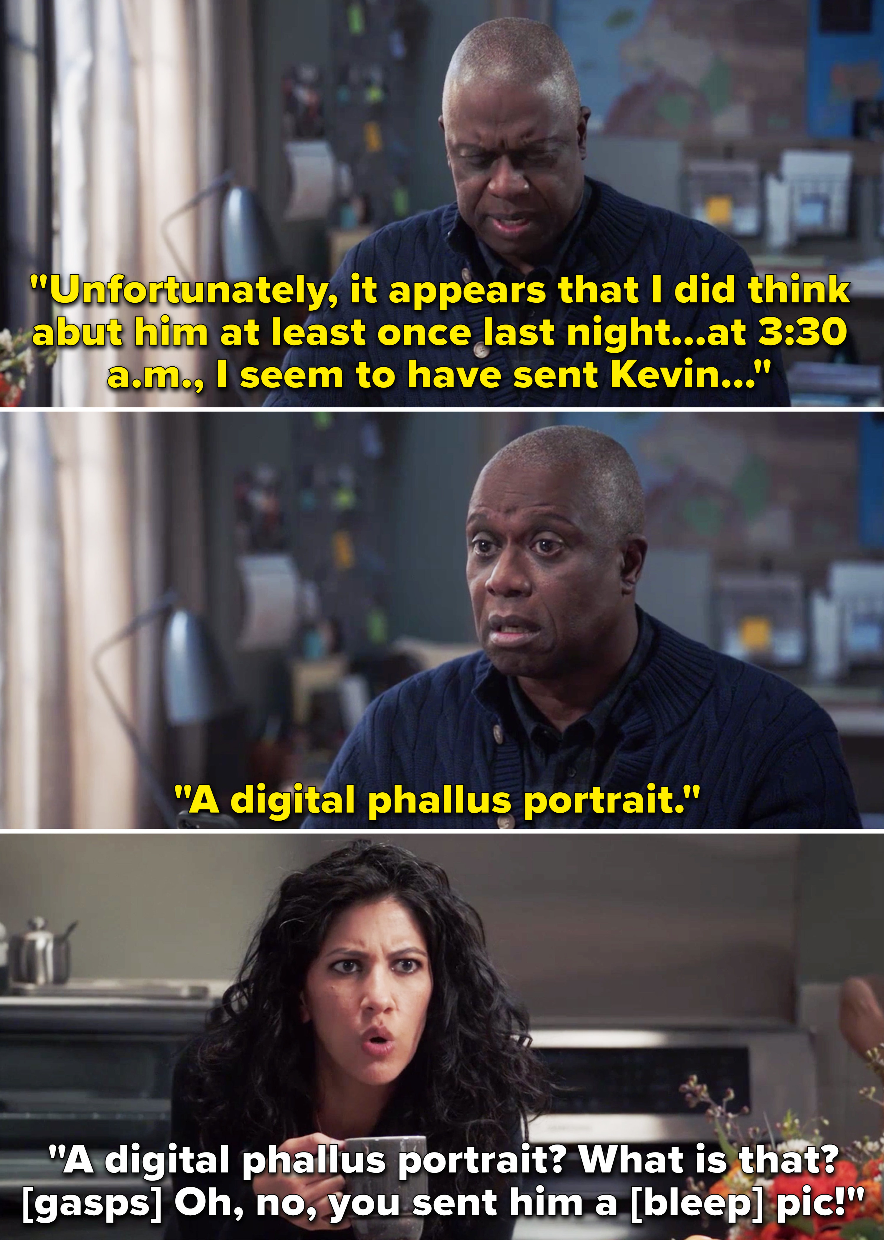 Holt telling Rosa he sent Kevin, &quot;A digital phallus portrait&quot;