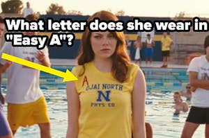 what letter does she wear in easy a?