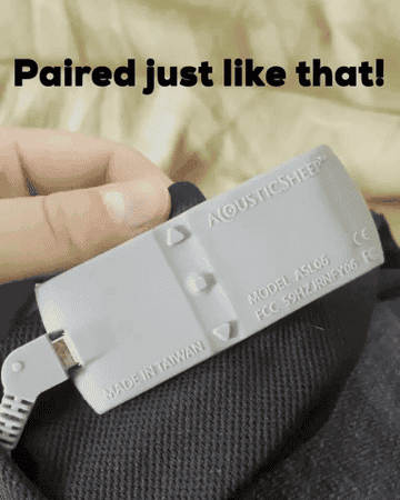 gif of the battery pack plugged in and blinking red a few times captioned &quot;paired just like that&quot;