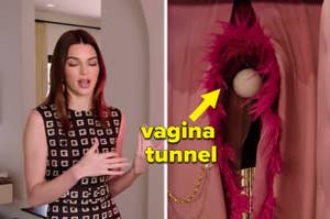 kendall jenner talking, and cara delevigne's vagina tunnel