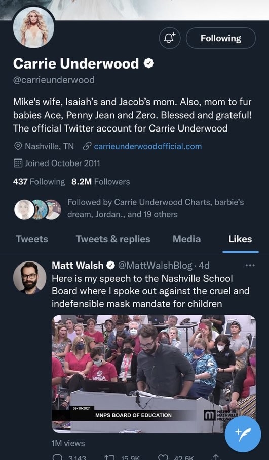 Matt Walsh tweeted about his anti-mask mandate speech before the Nashville School Board
