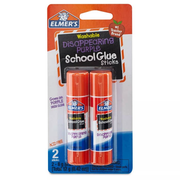 The washable disappearing purple school glue stick