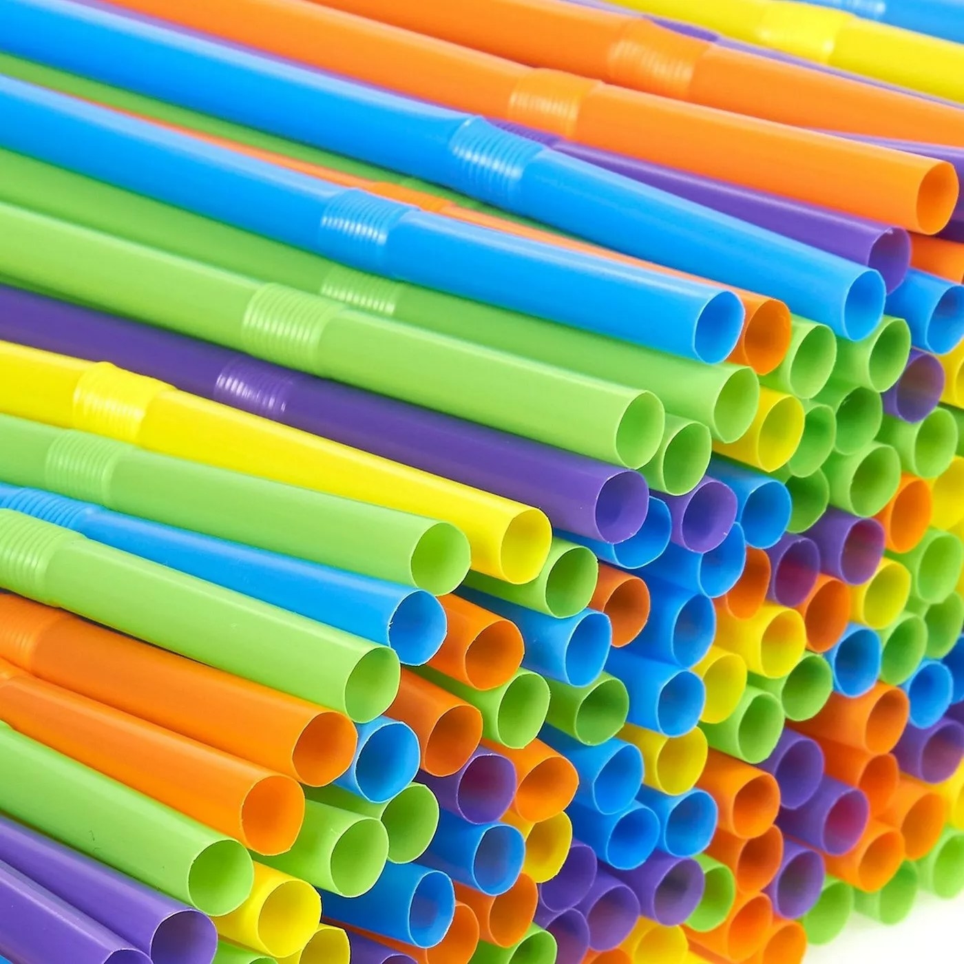 The colorful, flexible drinking straws