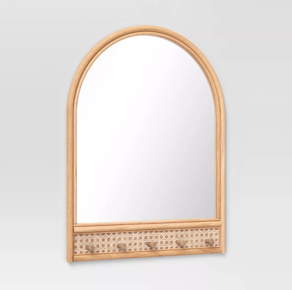 the mirror with wall hooks