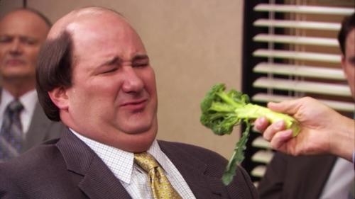 Kevin from &quot;The Office&quot; wincing at broccoli