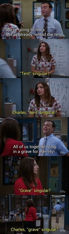 Charles: &quot;We&#x27;re going to Iowa. We&#x27;ve already rented the tent.&quot; Gina: &#x27;Tent&#x27; singular? Charles, &#x27;tent&#x27; singular?&quot;