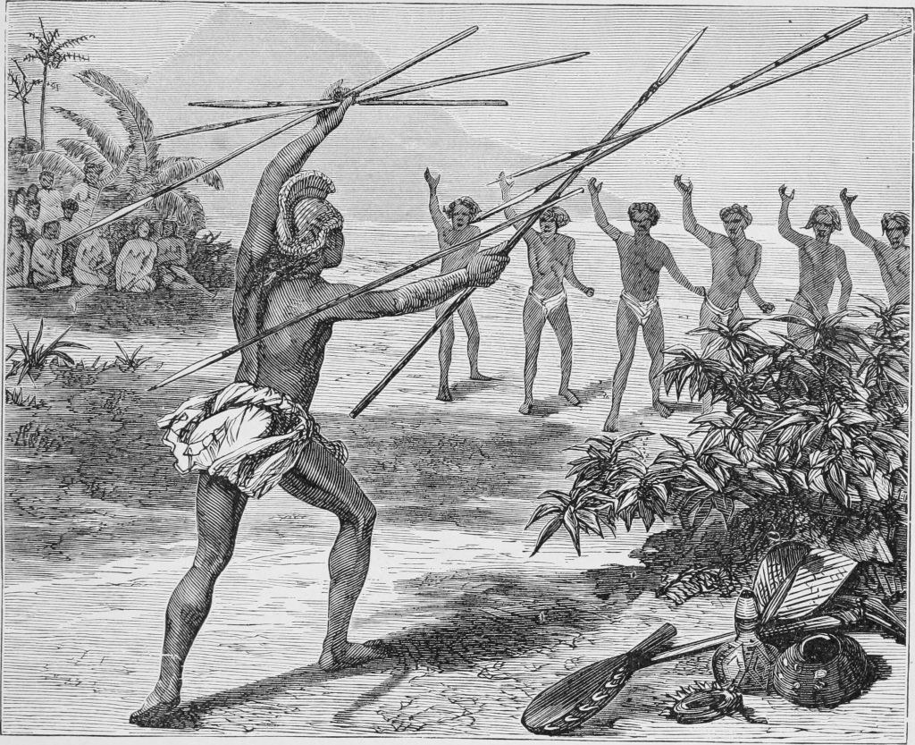 Hawaiian King Kamehameha at battle