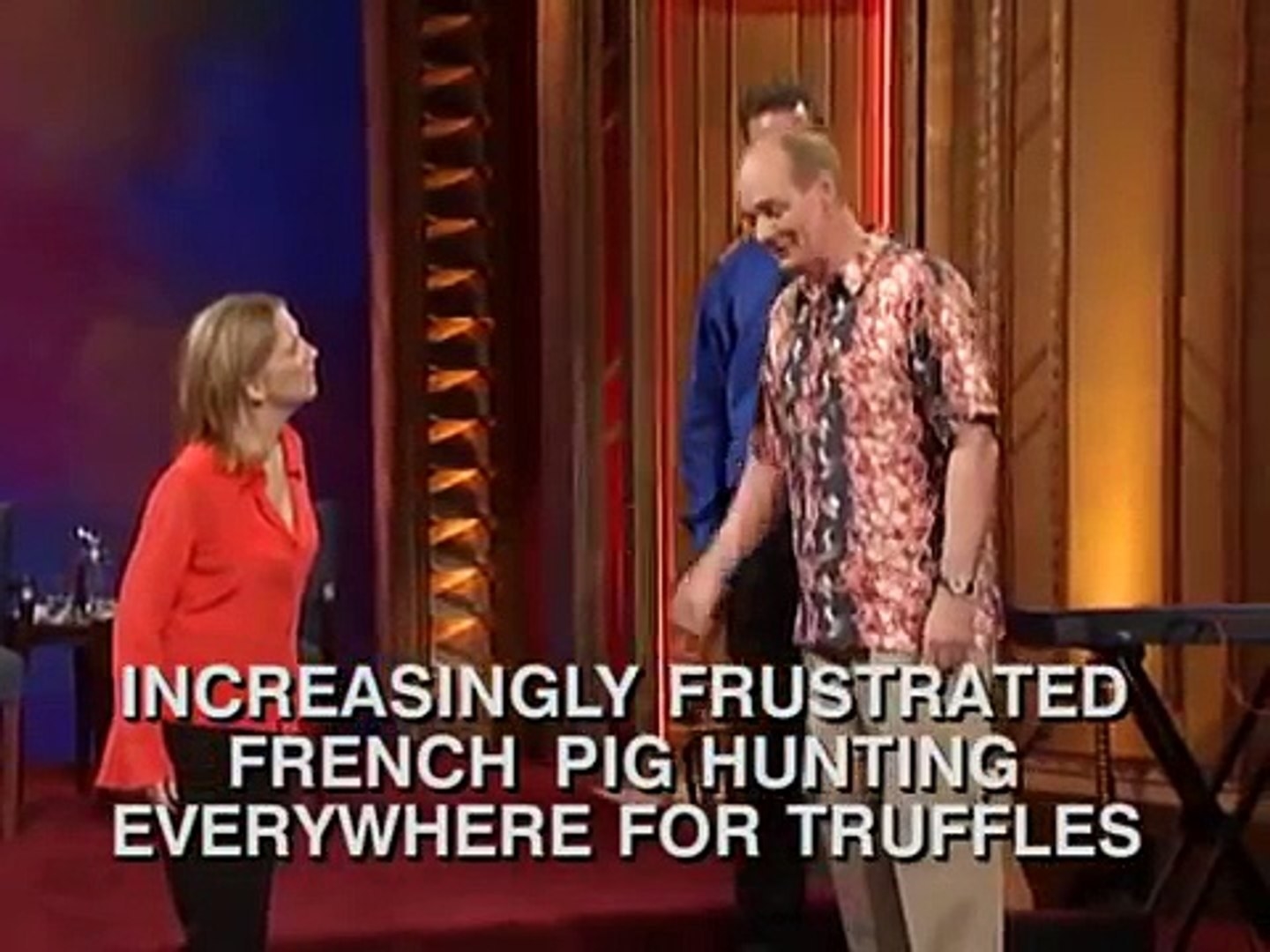 Colin laughing with text reading, &quot;Increasingly frustrated French pig hunting everywhere for truffles&quot;