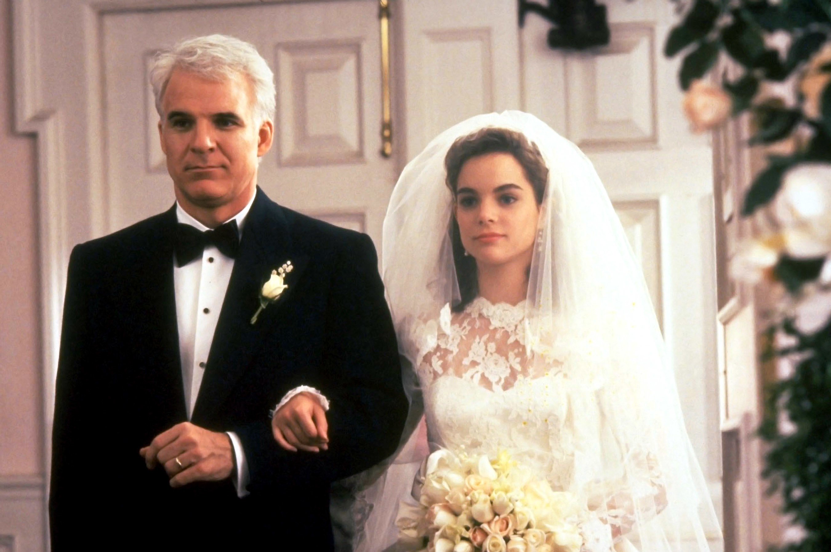 Steve Martin as George, walking Annie down the aisle