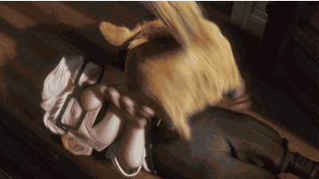 a gif of dug the dog licking carl erikson&#x27;s face from up