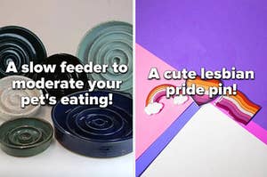 A slow feeder / A lesbian pride pen