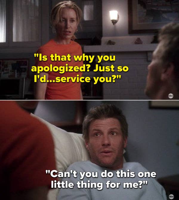 No doubt Tom Scavo from Desperate Housewives was a man-child, and he shamelessly asked his wife for a blow-job after she returned from managing the restaurant alone.
