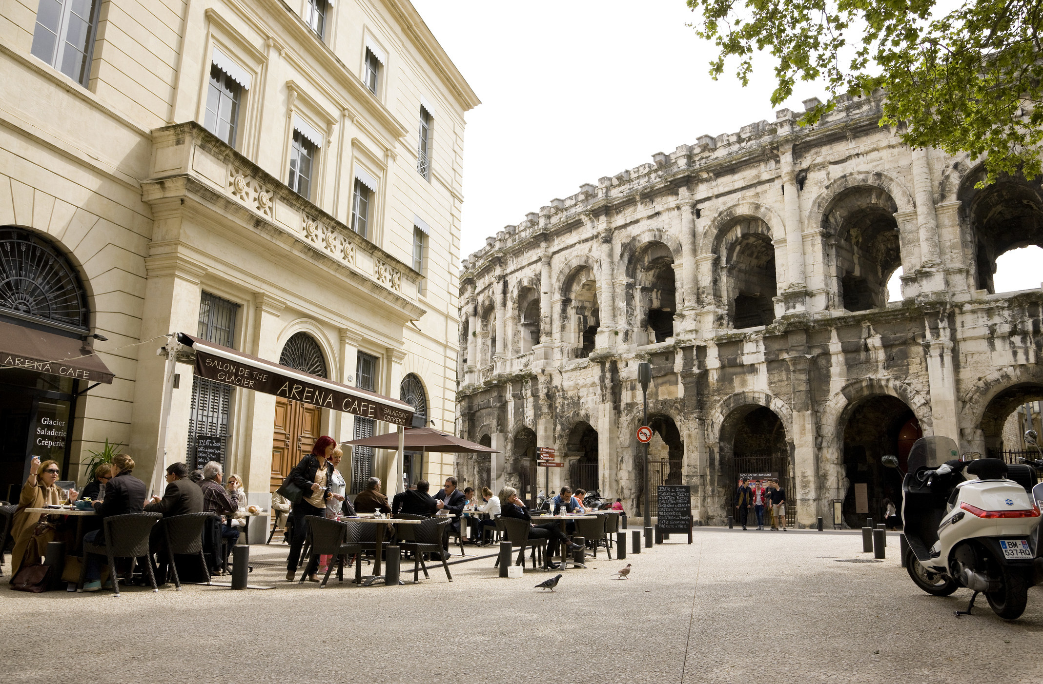 A restaurant right near the Colosseum in Rome.